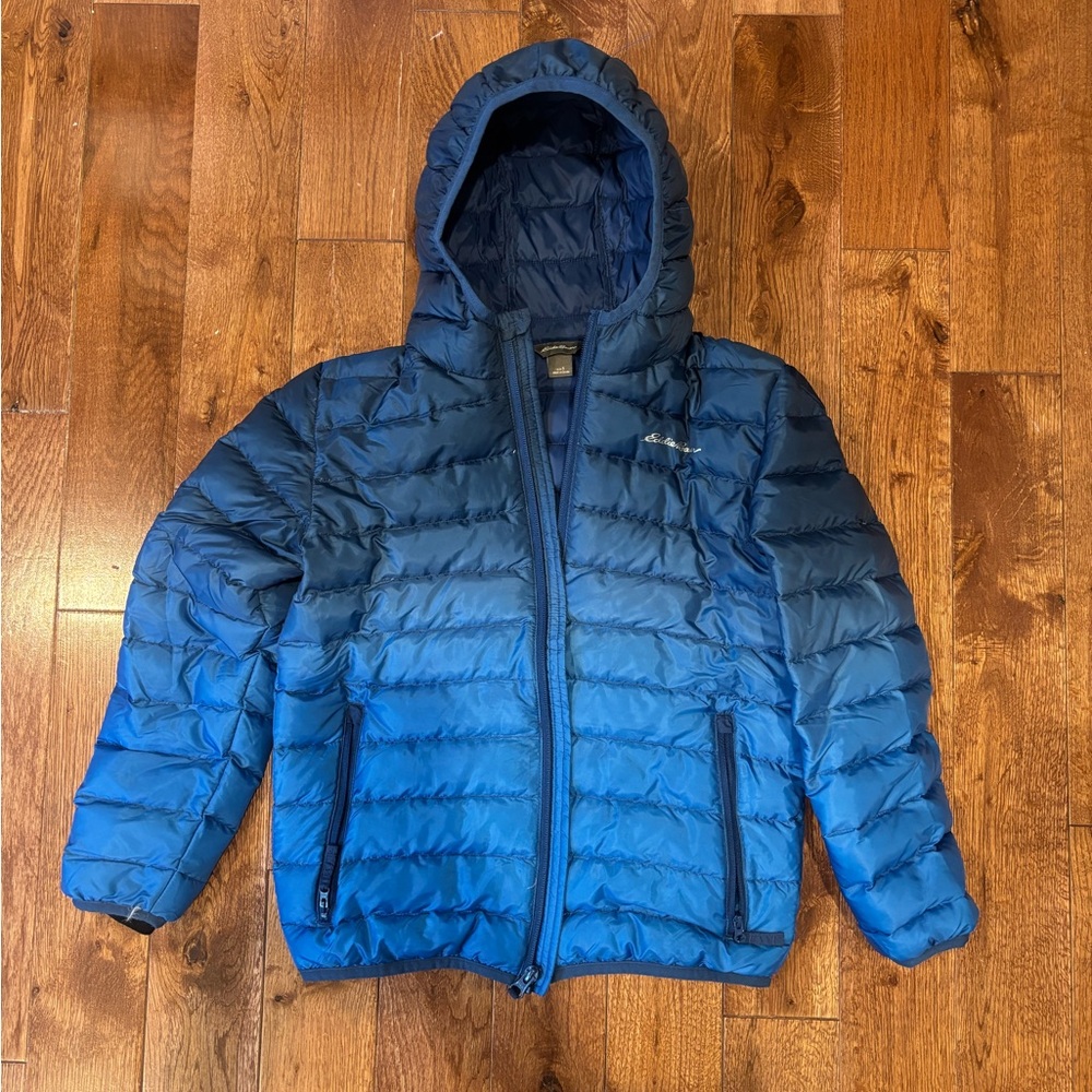 Eddie Bauer Kids Blue Hooded Puffer Jacket